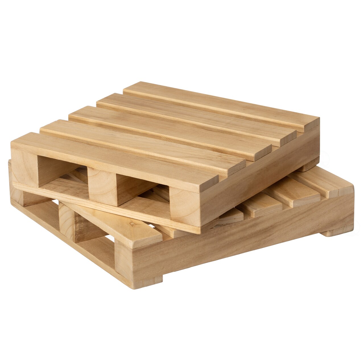 Vintiquewise Rustic Wooden Pallet Display Stand Natural Wood Riser for Home Decor Table Centerpiece Candle or Dessert Holders Plant Pot DIY Craft Party Accents and Event Presentation